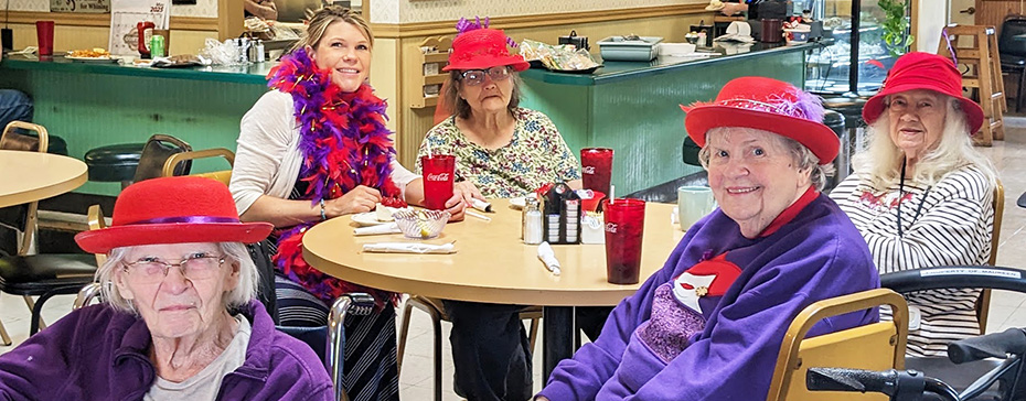 CrestRidge Red Hat Ladies took a trip to The Pointer Cafè in Mineral Point