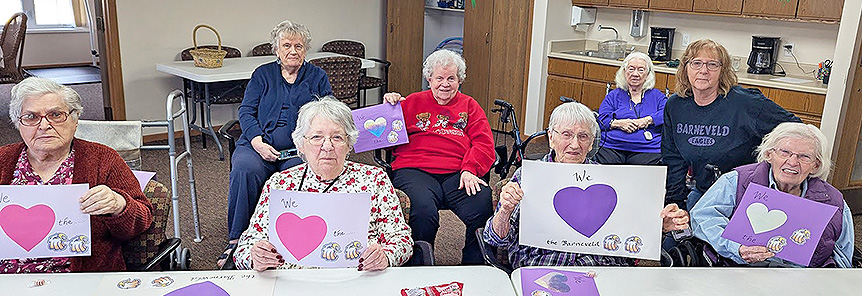 CrestRidge ladies cheered on the Barneveld Golden Eagles in the girls high school state basketball tournament