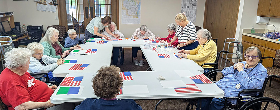 Dodgeville Womens Art Club helped ladies make personal flags